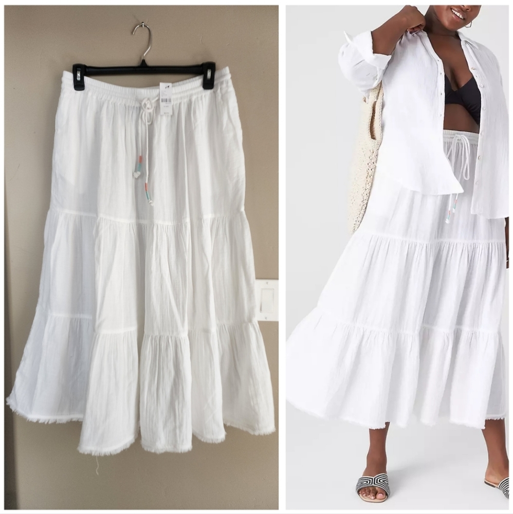 NWT Lane Bryant Cotton Tiered Skirt 14/16p